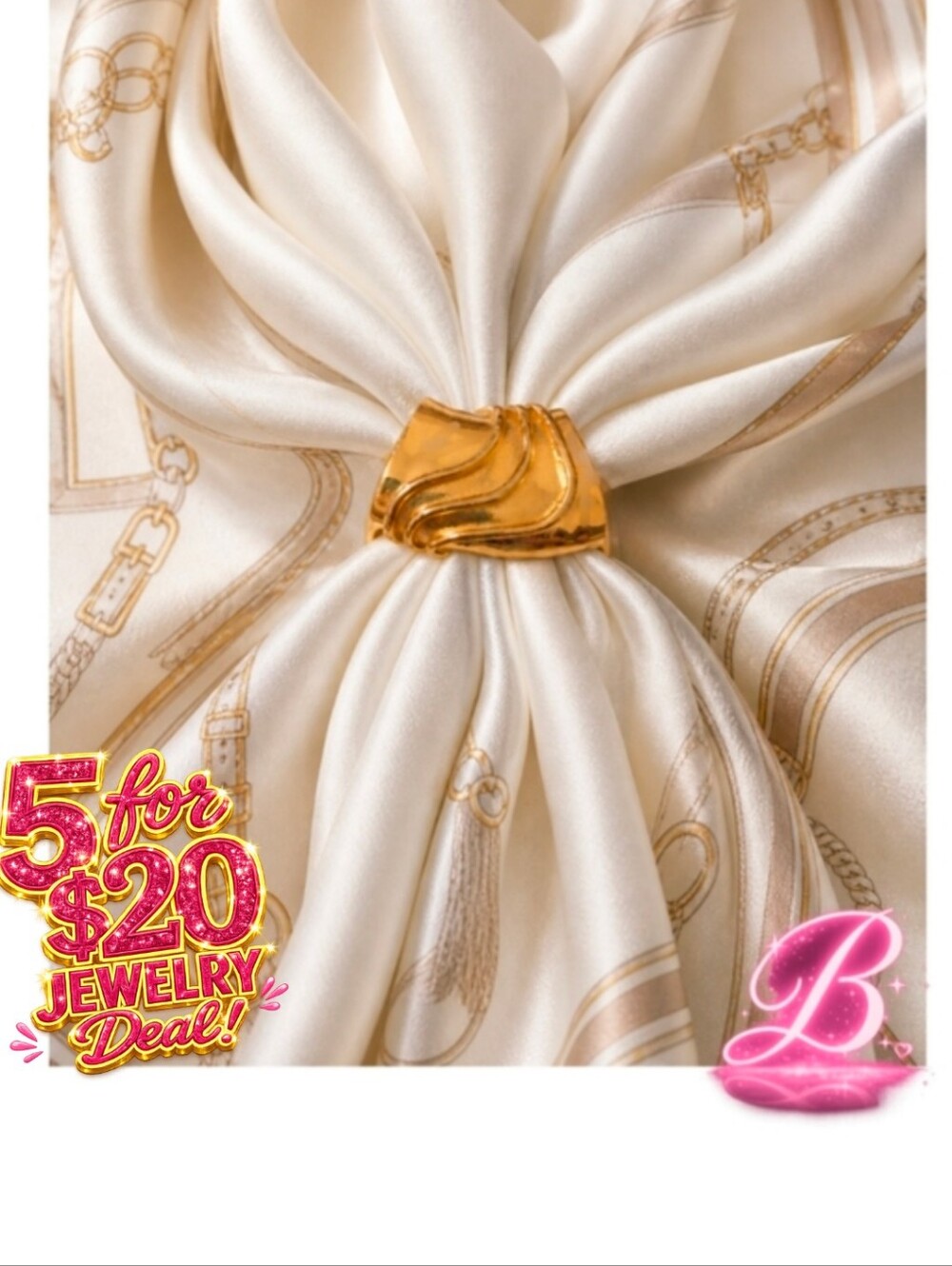 5/$20 Golden Scarf Accent Piece - NWT